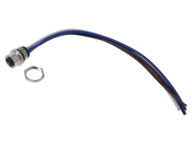 Conector M12 soclu mamă 4 pini 16A 63V IP67 LUTRONIC 2618 drept cabluri