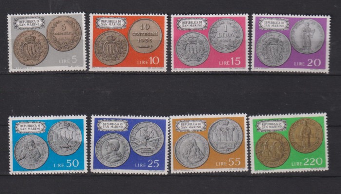SAN MARINO 1972 NUMISMATICA MI. 1017-1024 MNH