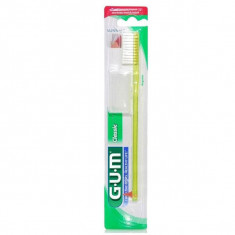 Periuta de Dinti Manuala, GUM, Classic 4-Row 409, Curatarea Placii Bacteriene, Soft, Culoare Verde