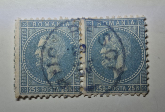 1872 - 1879 Carol I, 25 bani, albastru