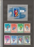 ROMANIA 1987 LP1194 LP 1195 J.O. DE IARNA CALGARY SERIE SI COLITA NEDANTELATA MNH NESTAMPILATE
