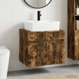 Cumpara ieftin Dulap pentru Chiuveta de Baie Stejar fumuriu 59 x 44,5 x 50 cm