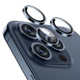 Folie camera pentru iphone 15 pro / 15 pro max esr lens protector tempered glass, blue