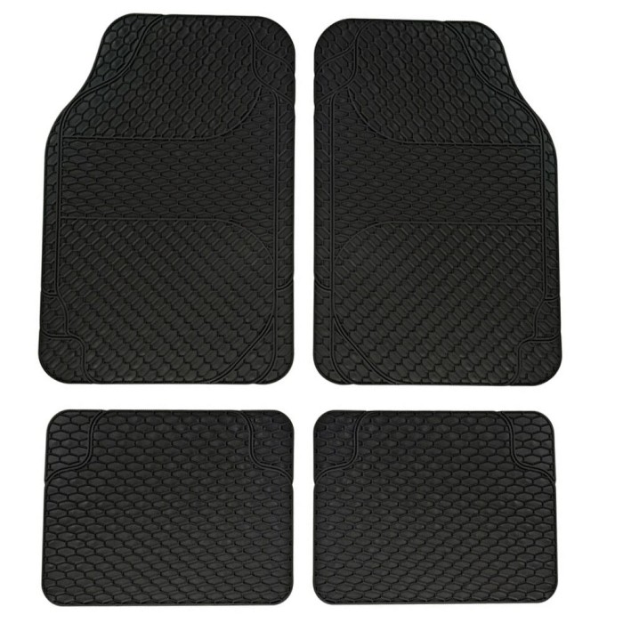 Set covorase auto universale Drena 4 Gran Pree, PVC, ajustabile, negru, 4 bucati