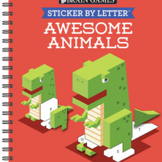 Brain Games - Sticker by Letter: Awesome Animals (Sticker Puzzles - Kids Activity Book)