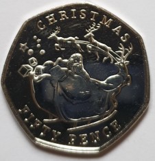 Monedă 50 pence 2020 Gibraltar, Christmas, necirculata