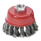 Perie cupa din sarma otel 100 mm cu filet M14 pentru polizor unghiular