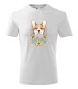 Tricou Personalizat cu Caine Corgi si Flori - Design Unic si Adorabil