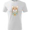 Tricou Personalizat cu Caine Corgi si Flori - Design Unic si Adorabil