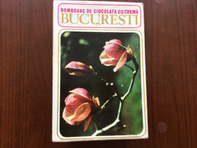 Cutie Bomboane de ciocolata cu crema BUCURESTI 1963 romania reclama epoca de aur foto