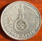GERMANIA 2 REICHSMARK 1937( von HINDENBURG)/ ARGINT(.625)/ 8,0 g./ 25 mm.
