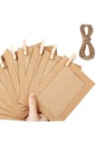 Cumpara ieftin Set cadou de Crăciun cu 10 rame foto decorative, carton, culoare kaki, pentru familie