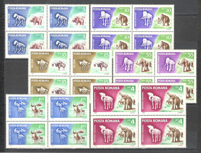 Romania.1966 Animale preistorice bloc 4 ZR.263
