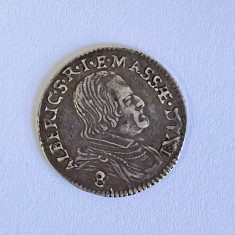 Moneda argint - 8 BOLOGNINI - 1664 - Italia - Massa di Lunigiana - KM 38 (366)