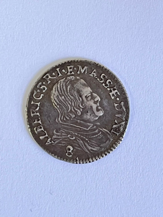Moneda argint - 8 BOLOGNINI - 1664 - Italia - Massa di Lunigiana - KM 38 (366)