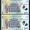 q424 PERECHE CONSECUTIVA 100 LEI 2015 POLIMER UNC NECIRCULATA seriile 153D9927759 si 153D9927760