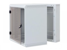 Rack de perete Triton sectiune simpla 9U 600mm adancime usa sticla panouri laterale fixe sectiuni ventilatie activa, sectiuni acces cabluri sus/jos/sp foto