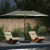 Cumpara ieftin Parasol de Grădină Nisipiu 385 x 209 x 244 cm țesătură
