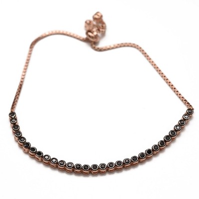 Bratara din argint Sparkling Tennis Rose Gold Black Arg181A foto
