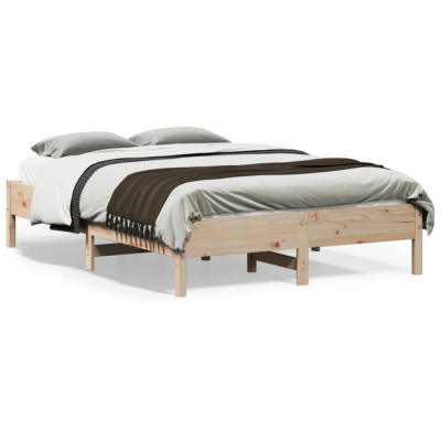 vidaXL Cadru de pat, 120x190 cm, lemn masiv pin foto