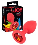 Dop Anal Colorful Joy Jewel, Rosu, 7 cm