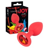 Dop Anal Colorful Joy Jewel, Rosu, 7 cm