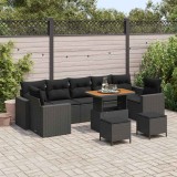 vidaXL Set de canapele pentru grădină 10 pcs Negru 90 x 55 x 71 cm