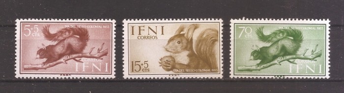 IFNI 1955 - Ziua timbrului - Veverițe, MNH