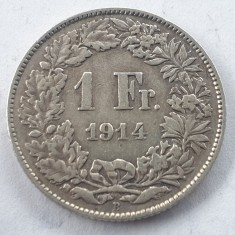 Elveția 1 franc 1914 B argint