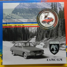 Vand medalie Dacia 1300 - argint 999, emisa de Monetarie cu certificat