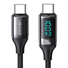 USAMS - U78 Cablu de date/incarcare (US-SJ546) - Type-C la Type-C 100W, PD, Fast Charge, 1.2m - Negru
