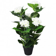 Plantă Artificială Hydrangea Cu Ghiveci 60 cm Alb 244441