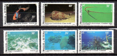 Wallis &amp;amp; Futuna 1981, Fauna marina, serie neuzata, MNH foto