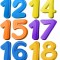 Sticker educativ, Numere Colorate 11-20, 60x100 cm