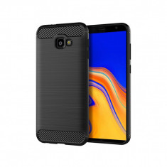 Husa Compatibila cu Samsung Galaxy J4 Plus Techsuit Carbon Silicone Negru