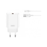 Cumpara ieftin Incarcator Retea Cu Cablu microUSB XO Design CE33 18W 3A 1 x USB-A Alb