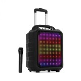 Auna Moving 80.1, sistem PA, 8" woofer, LED-uri, 100 W, Micro-UHF, USB, SD, BT, AUX, mobil