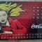 Reclama calendar Coca Cola tabla embosata anii 90 vechi veche vintage