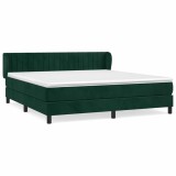 Cumpara ieftin Pat box spring cu saltea, verde inchis, 180x200 cm, catifea