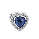 Cumpara ieftin Charm/talisman argint 925, JW1184, model inima albastra, placat cu rodiu
