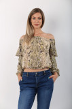 Bluza cu maneca lunga si imprimeu snake print Guess