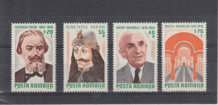 ROMANIA 1976 LP 907 ANIVERSARI I SERIE MNH