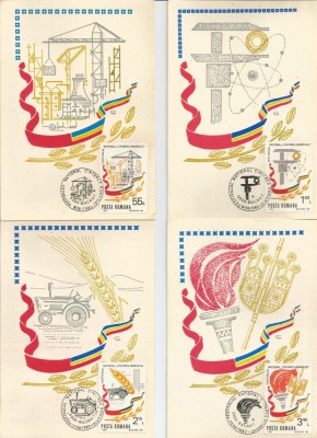 Rom&amp;acirc;nia, Festivalul naţional &amp;quot;C&amp;acirc;ntarea Rom&amp;acirc;niei&amp;quot;, set 4 maxime, Bacău, 1982 foto