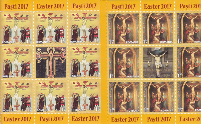 PASTI 2017,MINICOLI 8 TIMBRE + VINIETA MNH,ROMANIA.