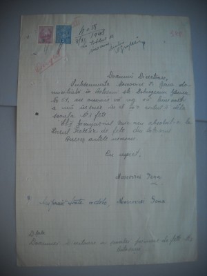HOPCT DOCUMENT VECHI NR 428 MOSCOVICI GENA-EVREU-SCOALA NR 3 FETE BOTOSANI 1948 foto