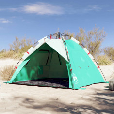 vidaXL Cort camping 3 persoane verde marin impermeabil setare rapidă