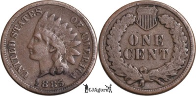 1885, 1 cent ( Indian Head Cent ) - Statele Unite ale Americii foto