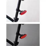 Lumină Siguranță Bicicletă, 5 LED-uri, 3 Funcții, Roșu