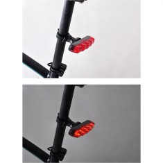Lumină Siguranță Bicicletă, 5 LED-uri, 3 Funcții, Roșu