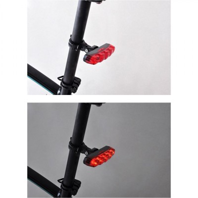 Lumină Siguranță Bicicletă, 5 LED-uri, 3 Funcții, Roșu foto